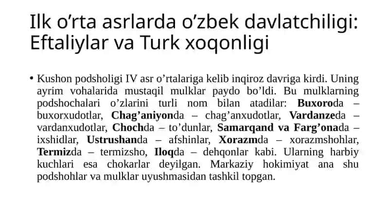 O‘zbek davlatchiligining shakllanishi va taraqqiyot bosqichlari 4