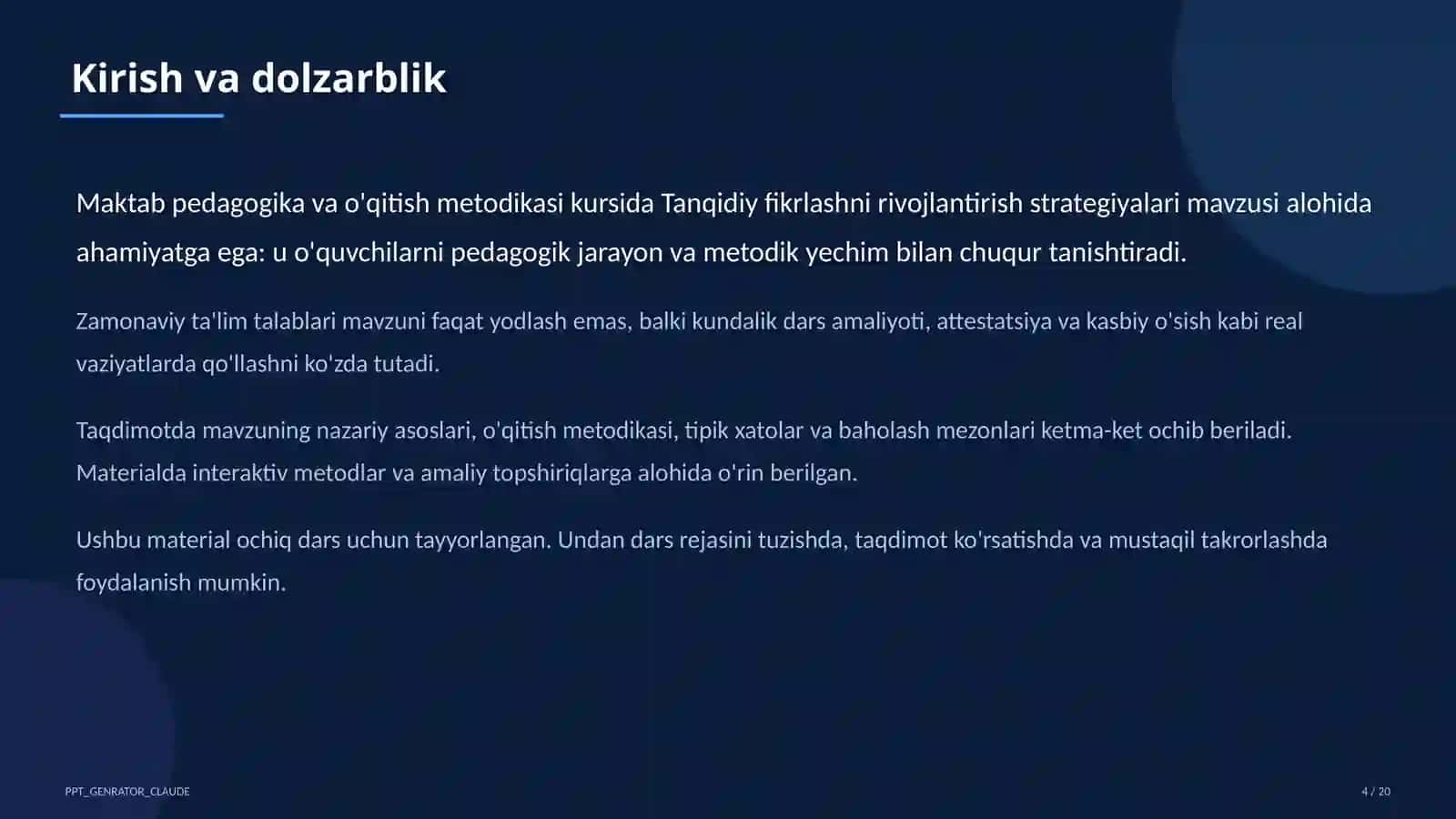 Tanqidiy fikrlashni rivojlantirish strategiyalari 4