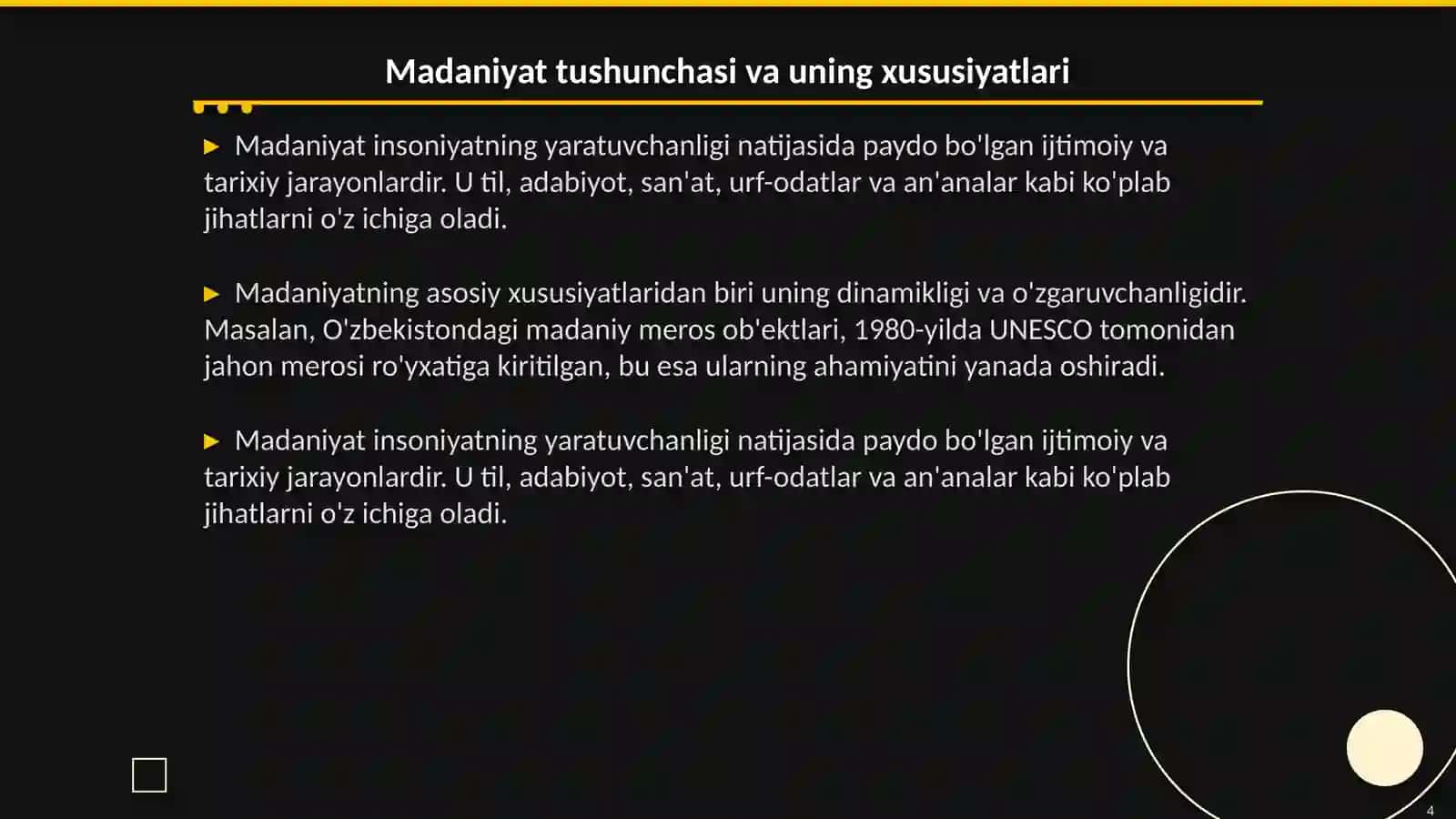 Ma’naviyat va madaniyat munosabatlari 4