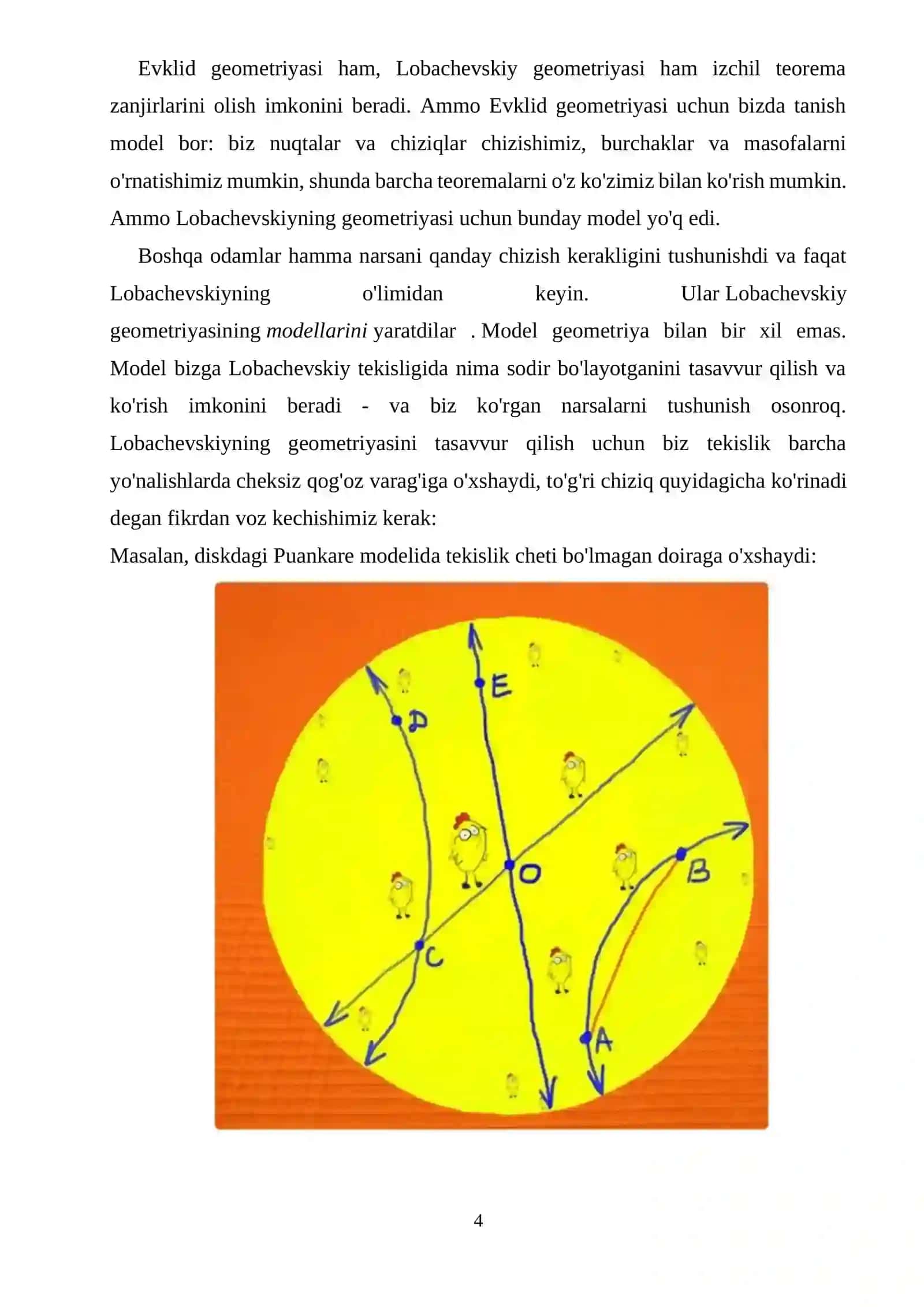 Lobachevskiy tekisligining turli modellari 4
