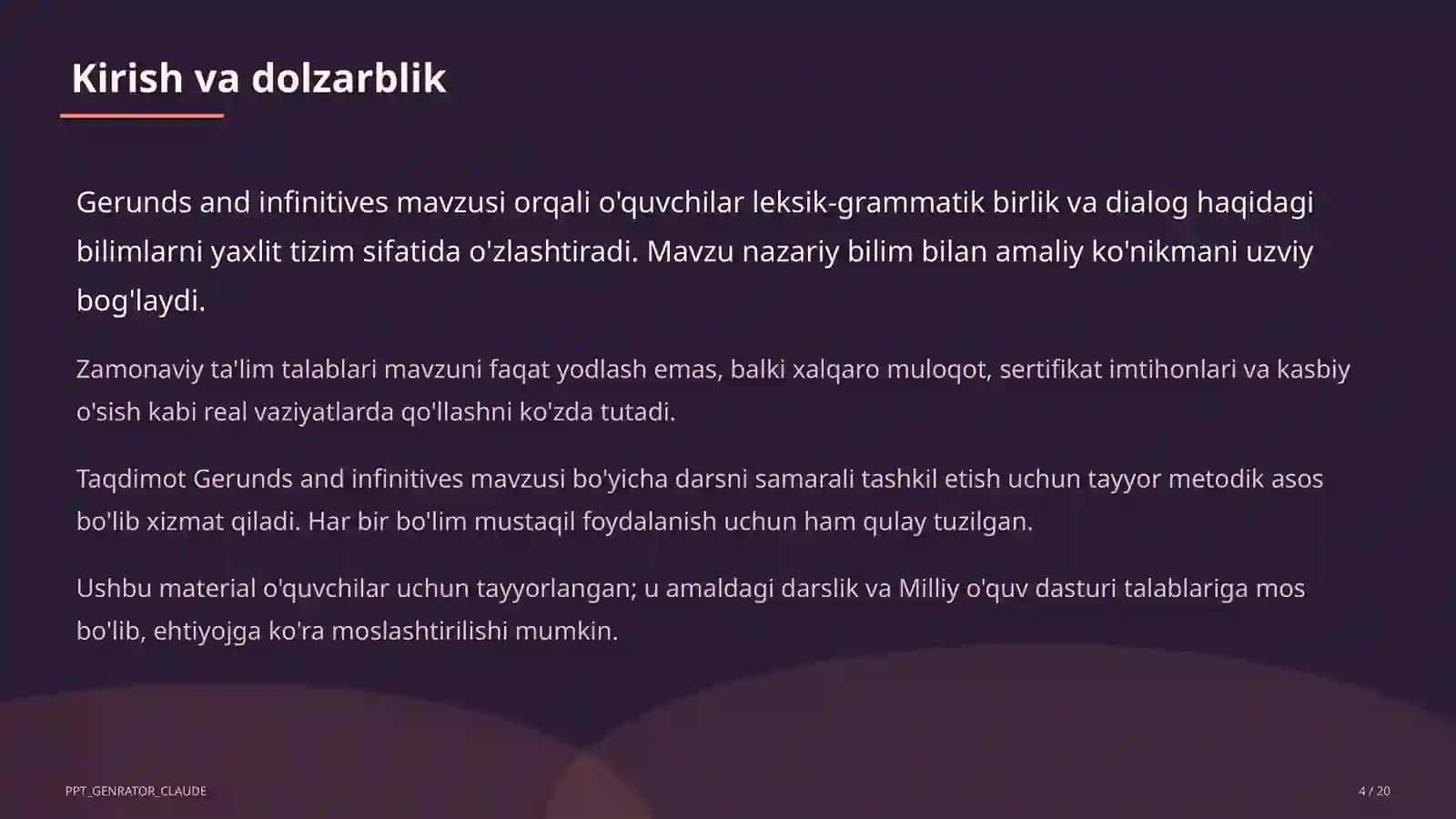 Gerunds and infinitives (11-sinf) 4