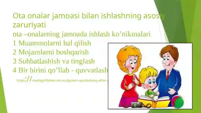 Ota – onalar jamoasi bilan ishlashning asosiy shakllari 4