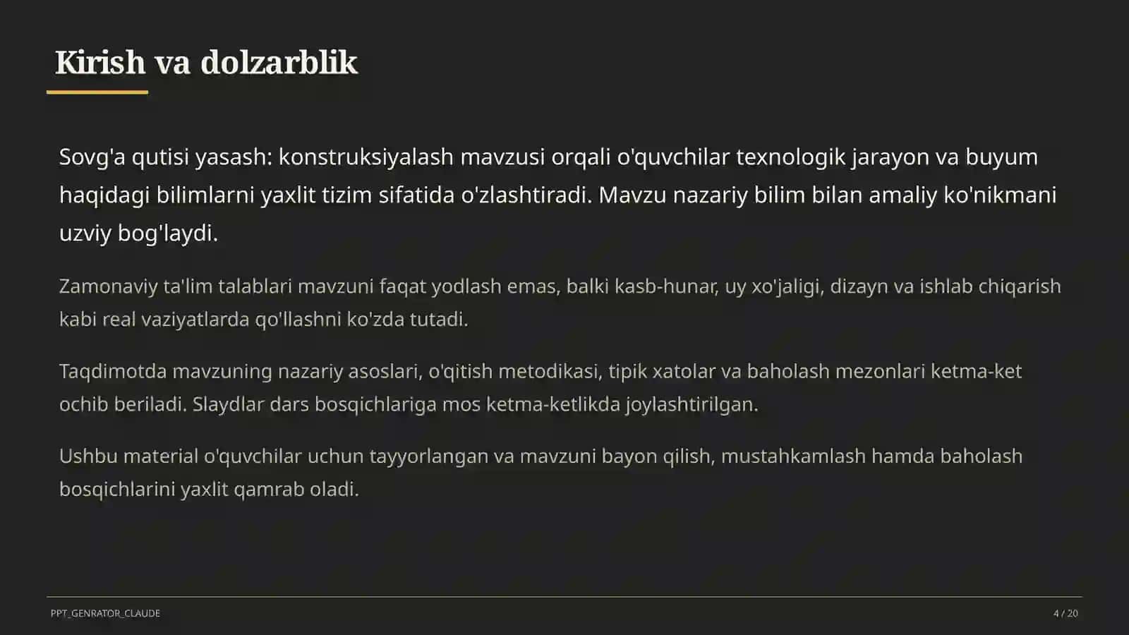Sovg'a qutisi yasash: konstruksiyalash (3-sinf) 4
