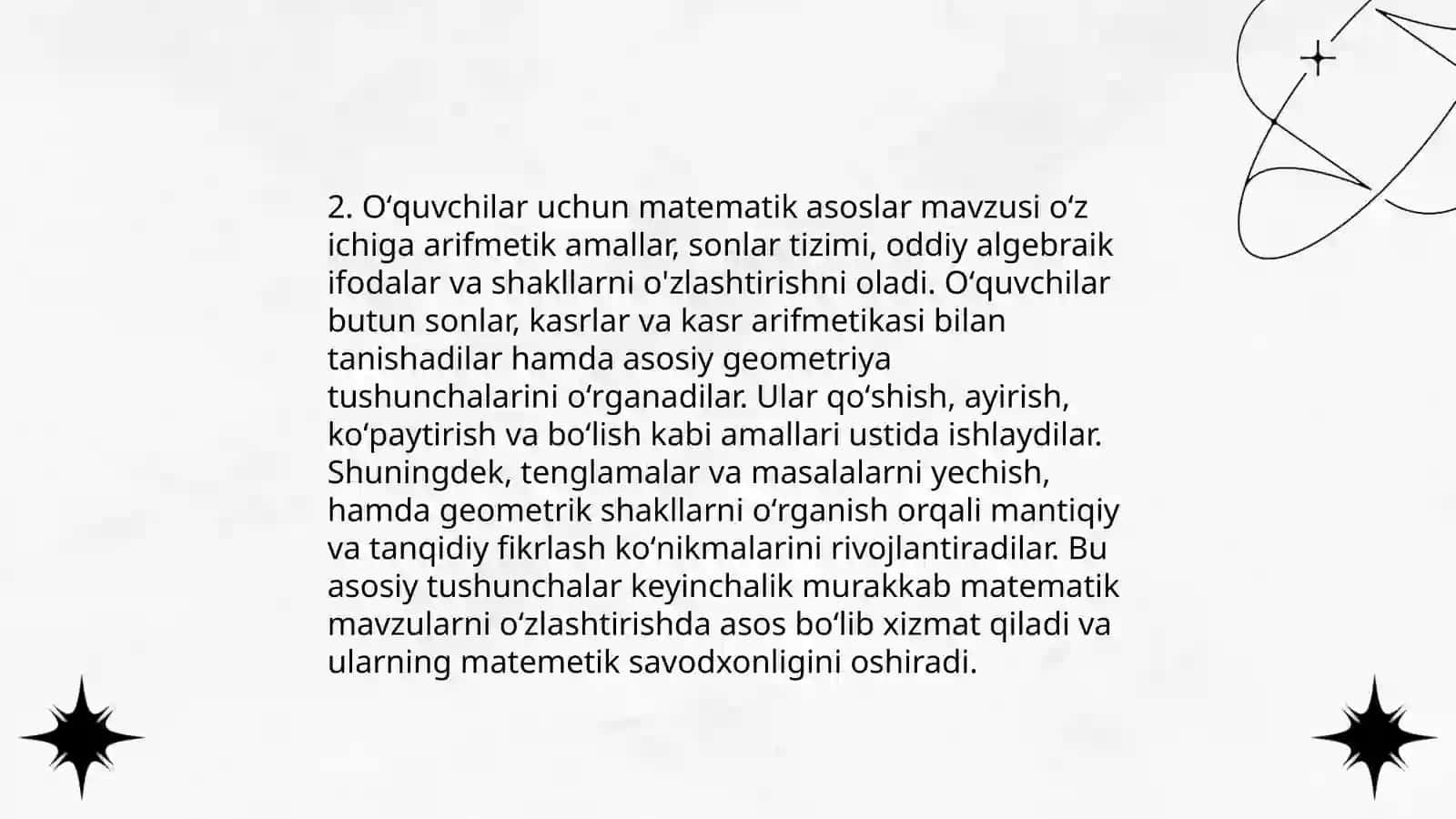 Boshlangʻich sinfda matematikadan iqtidorli oʻquvchilar bilan ishlash 4