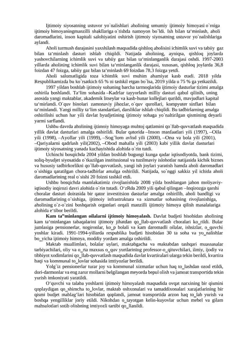 IJTIMOIY SOHADA DAVLAT SIYOSATINING TAKOMILLASHIB BORISHI VA AHOLI FAROVONLIGINI OSHIRISH TADBIRLARI 4