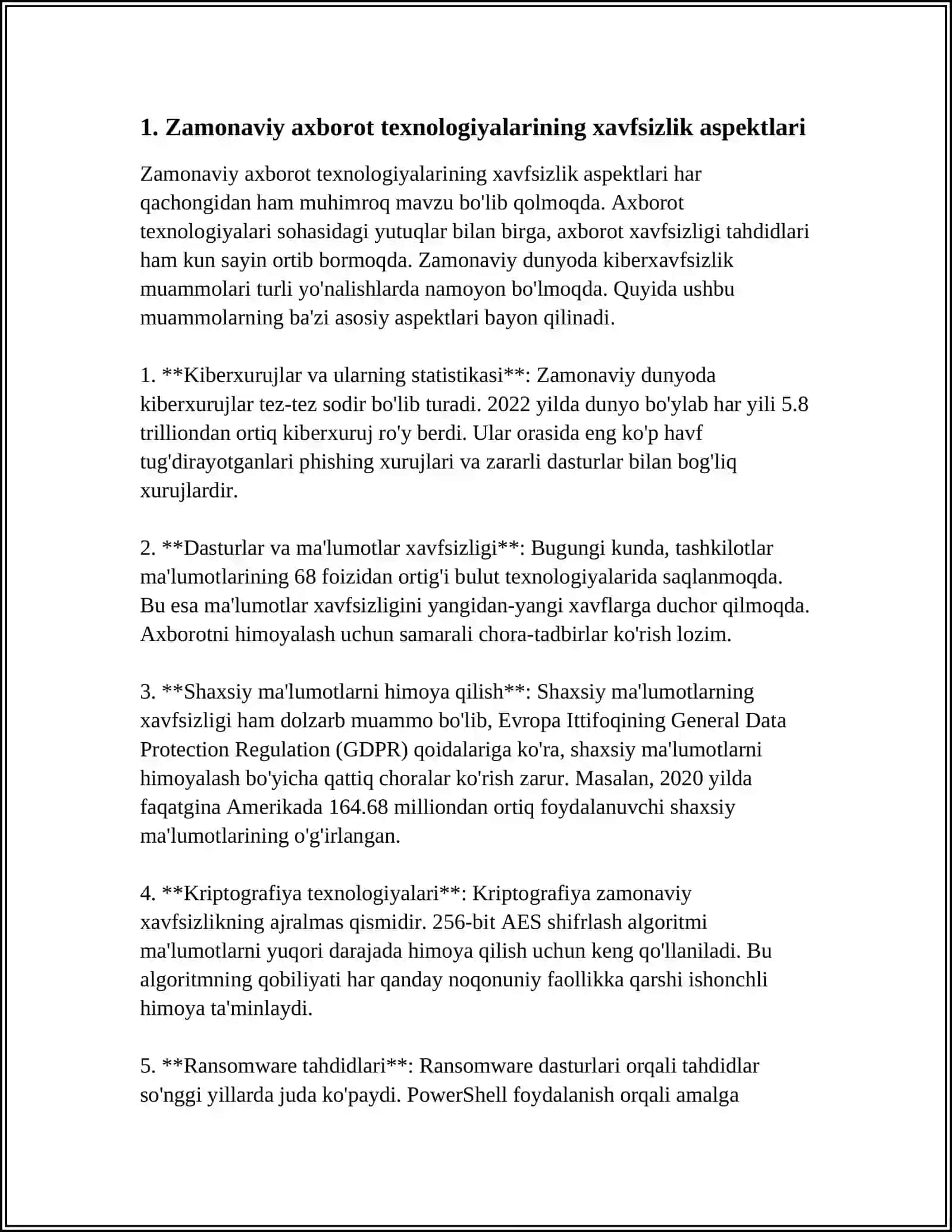 Zamonaviy axborot texnologiyalarining xavfsizlik aspektlari 4