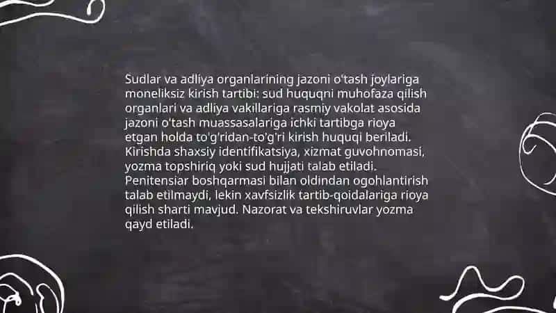 Jazoni o tash joylariga moneliksiz kirish huquqiga ega bo'lgan organ va muasasalar 4