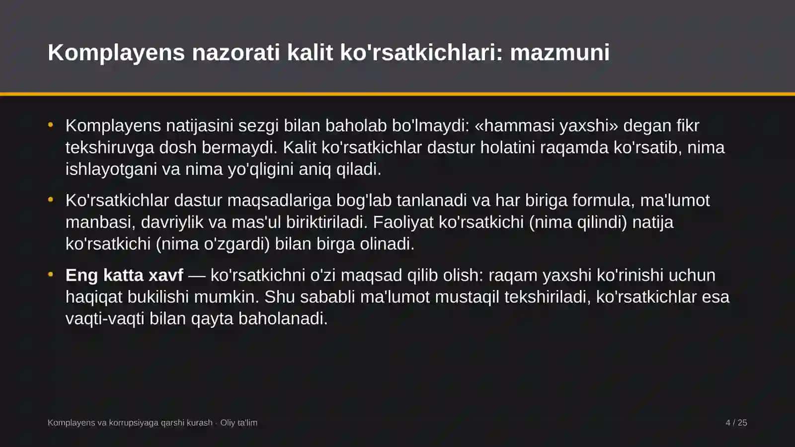 shahar yo'lovchi transportida komplayens nazorati kalit ko'rsatkichlarini belgilash 8724 4
