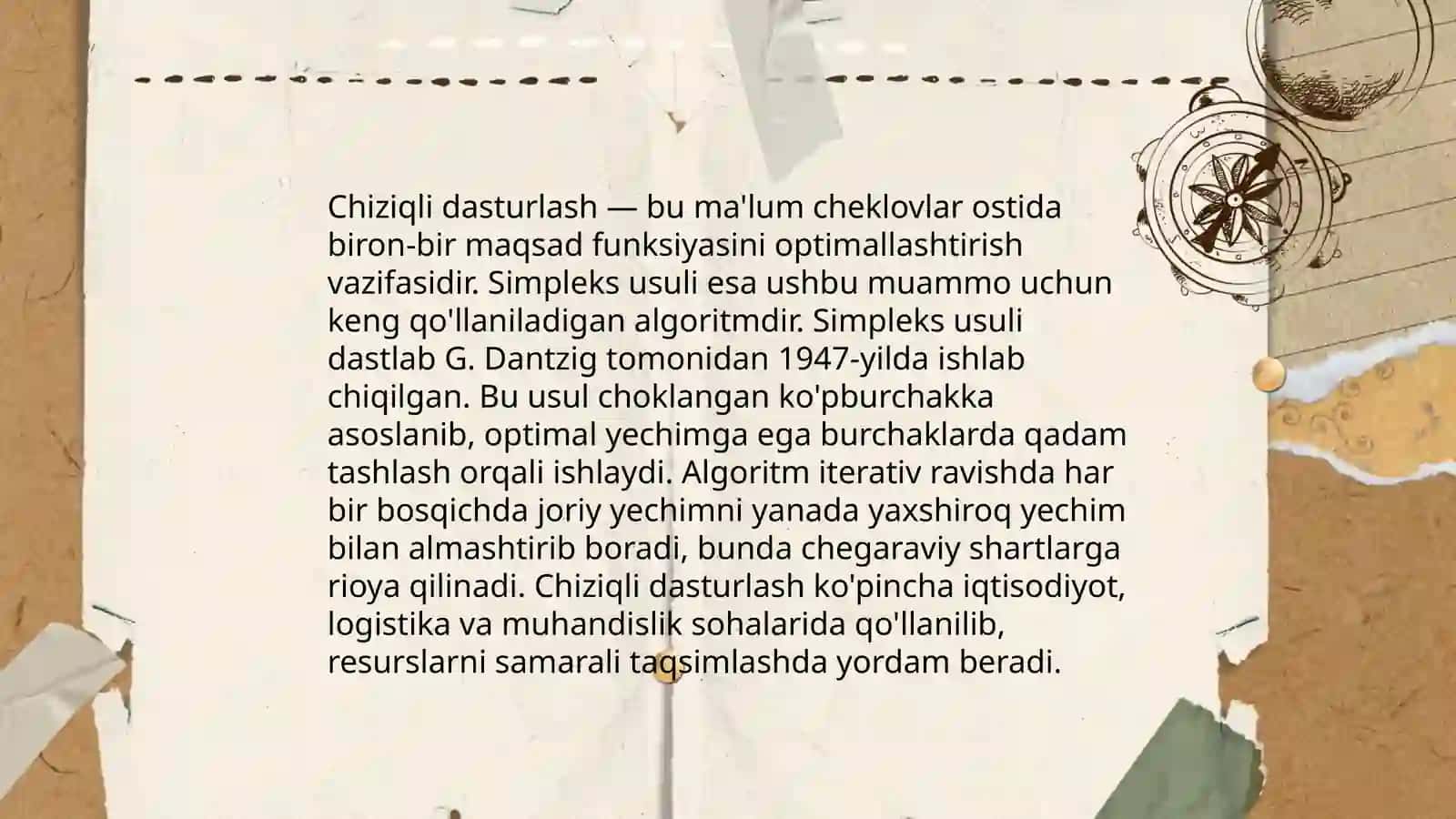 Modifitsirlangan simpleks usuli 4