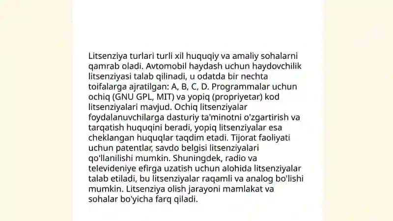 Litsenziyalash shartnomalari bo'yicha muzokaralar 4