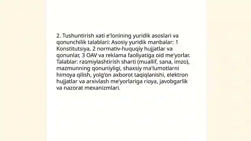 Malumot axborot tushuntirish xati e'lon 4