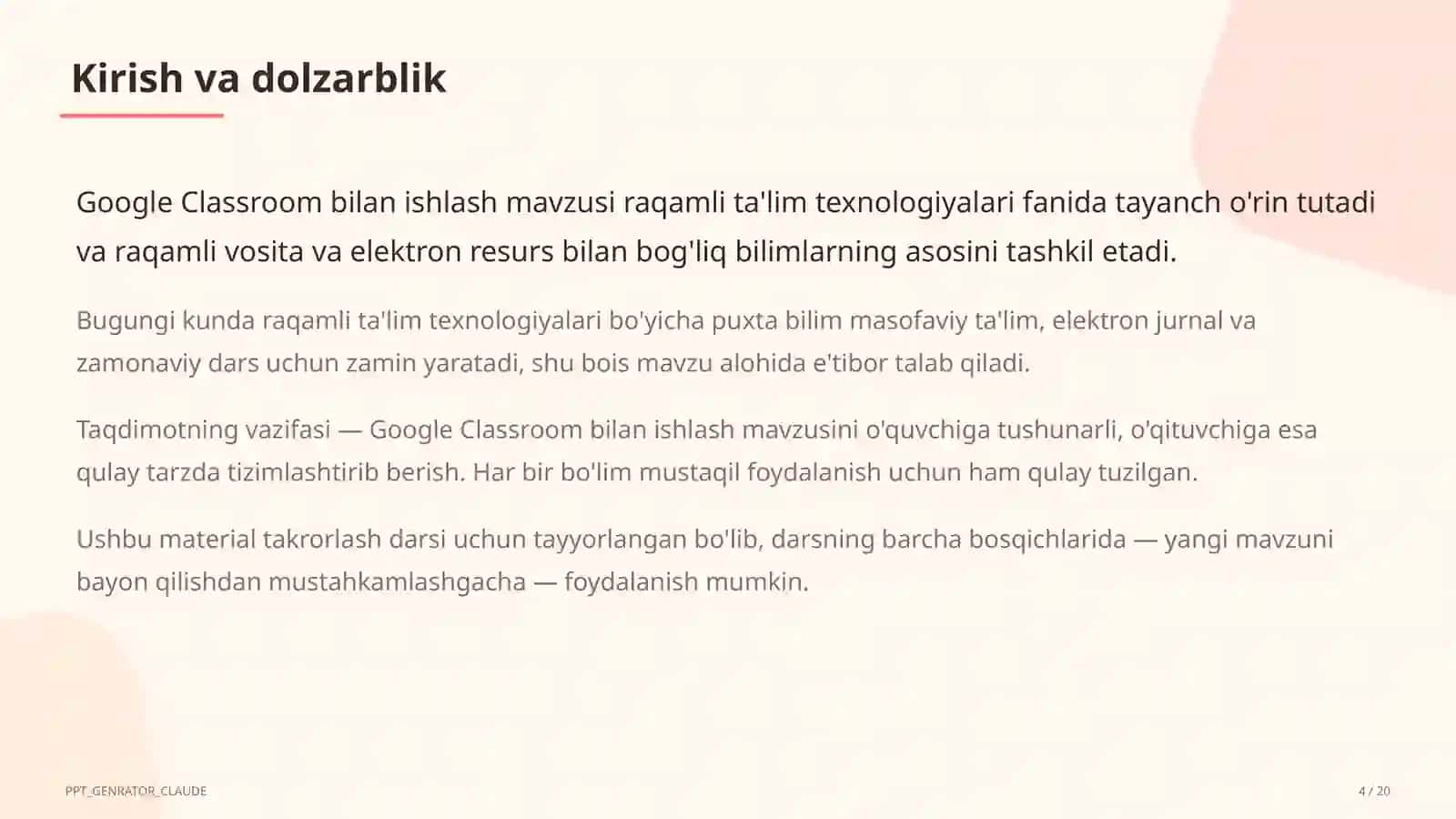 Google Classroom bilan ishlash 4
