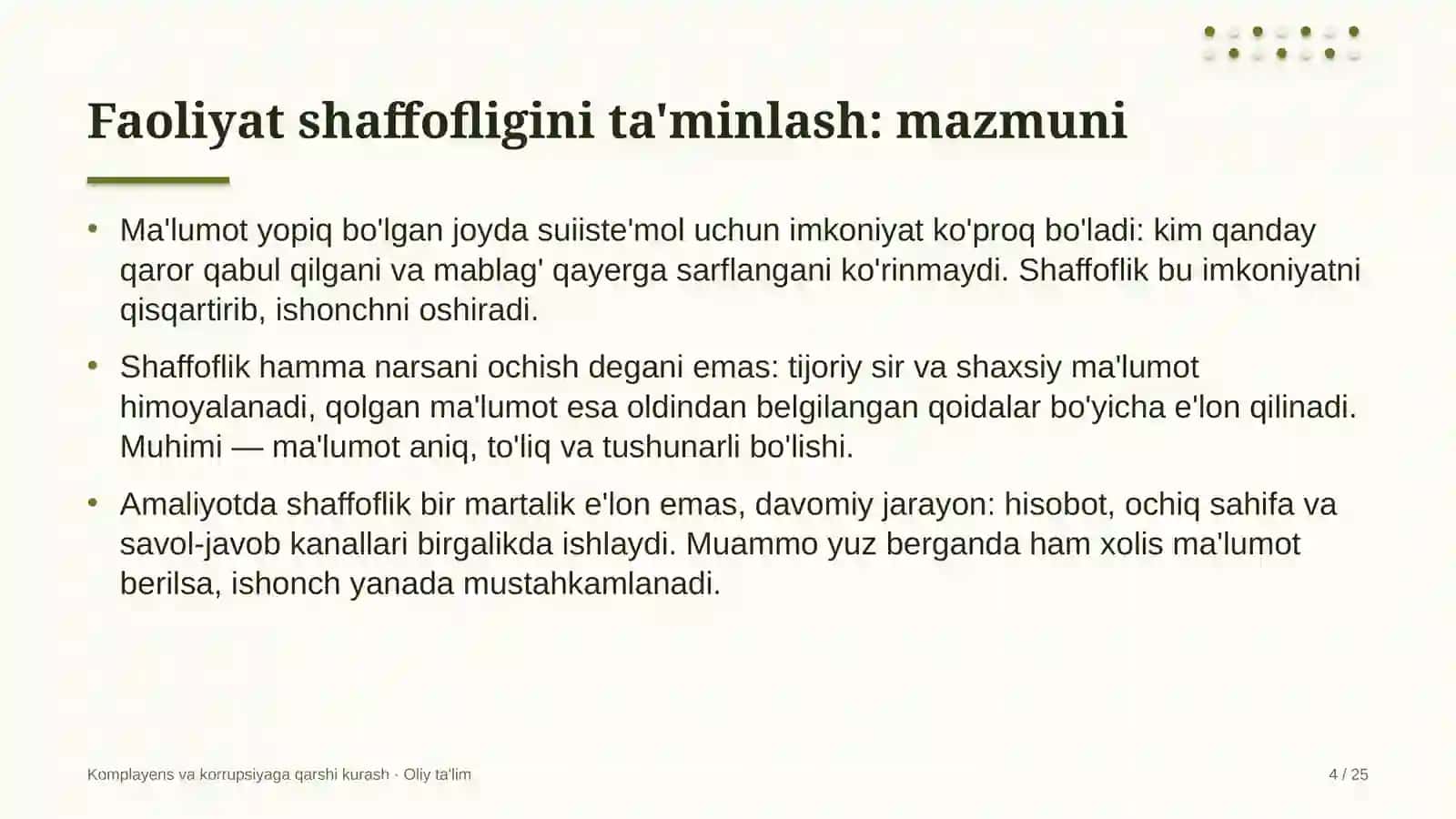 yo'l harakati xavfsizligi xizmatida faoliyat shaffofligini ta'minlash 9044 4