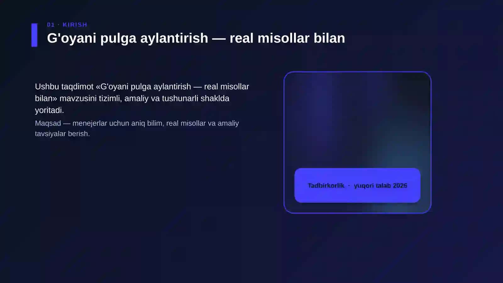 G'oyani pulga aylantirish — real misollar bilan 4