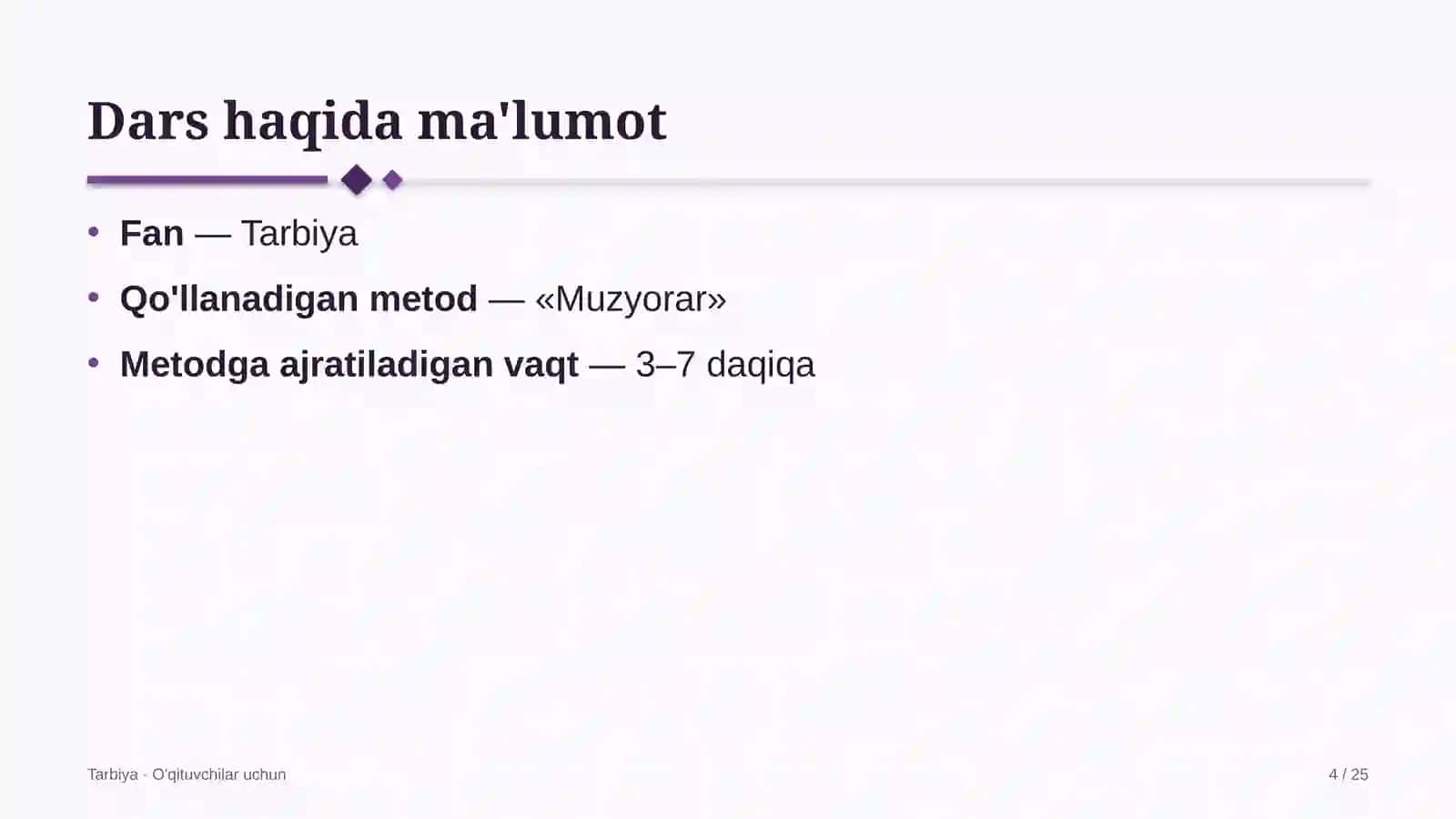 tarbiya darslarida muzyorar metodidan foydalanish 3396 4