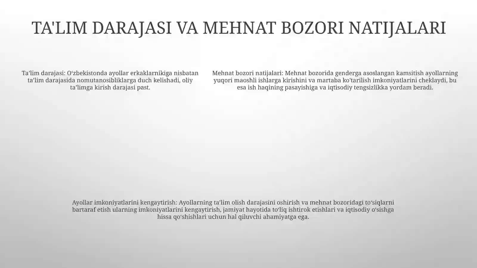 Ayollar Bandligi Shakllanishining OʻZiga Xosligi 4