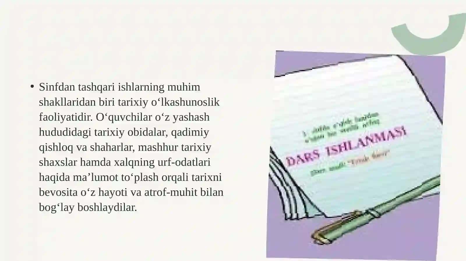 Tarix tizimida sinfdan tashqari ishlashning ahamiyati 4