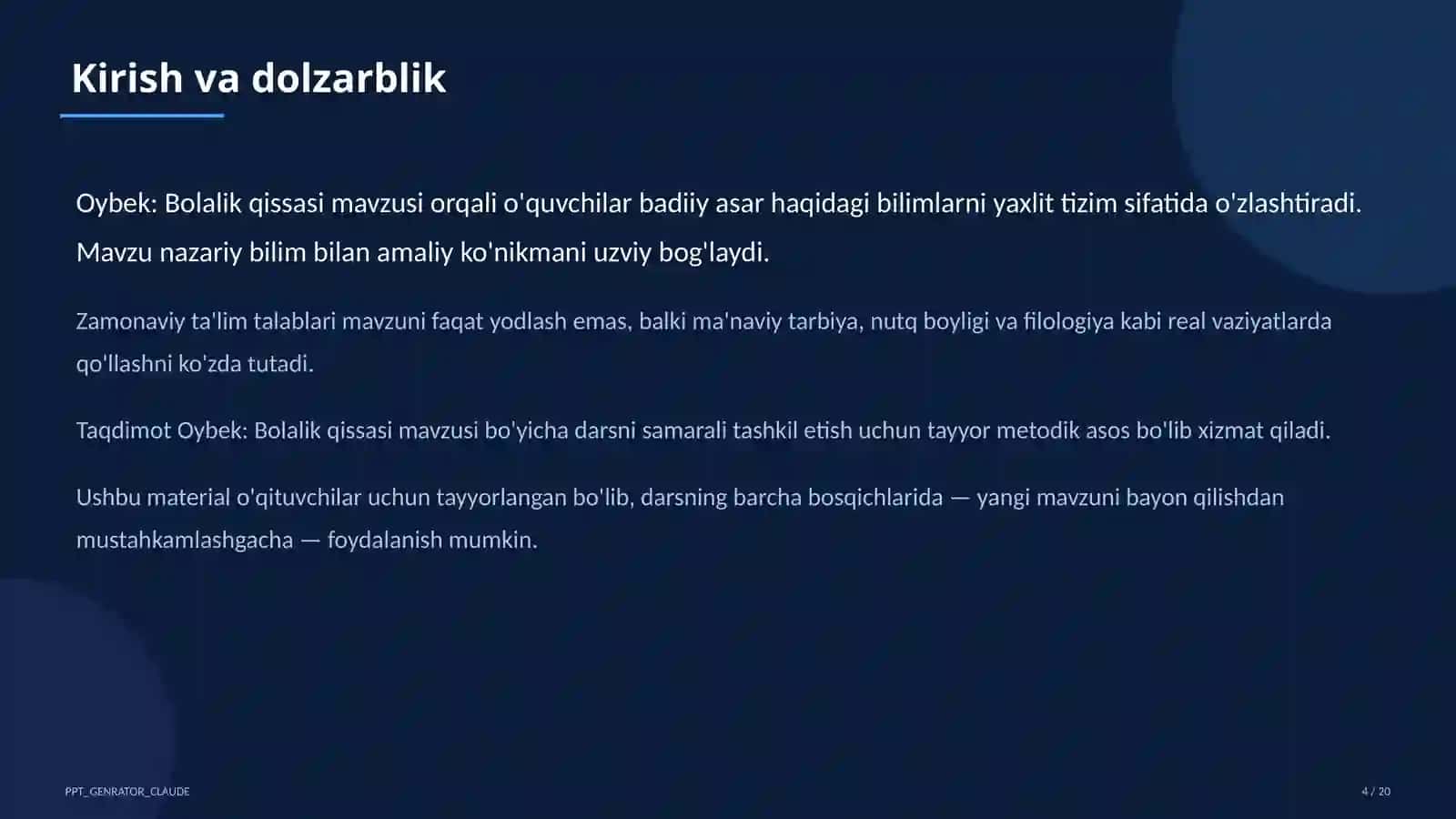 Oybek: Bolalik qissasi (6-sinf) 4