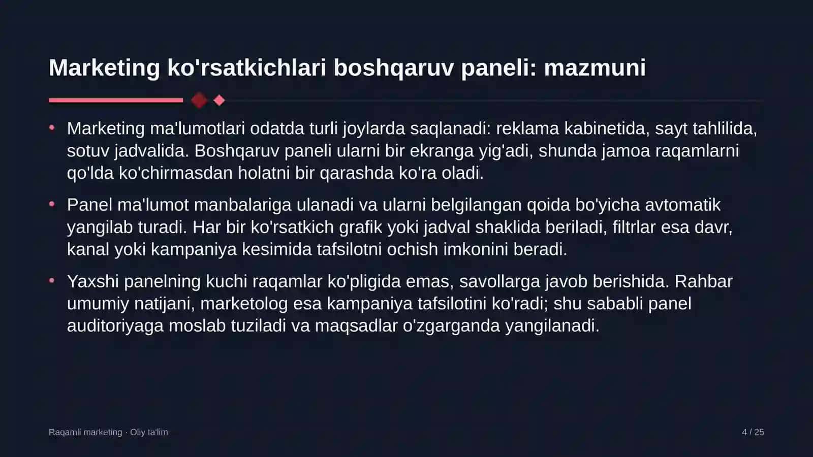psixiatriya shifoxonalarida marketing ko'rsatkichlari boshqaruv panelini yaratish 6796 4