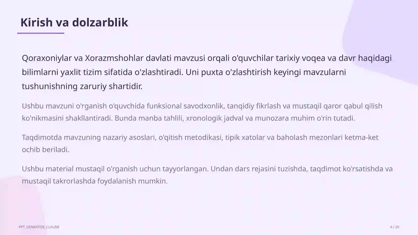 Qoraxoniylar va Xorazmshohlar davlati (7-sinf) 4