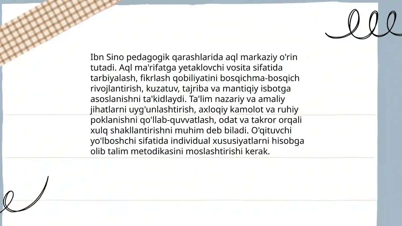 Abu Ali Ibn Sinoning ta'lim-tarbiya haqidagi pedagogik g'oyalari 4