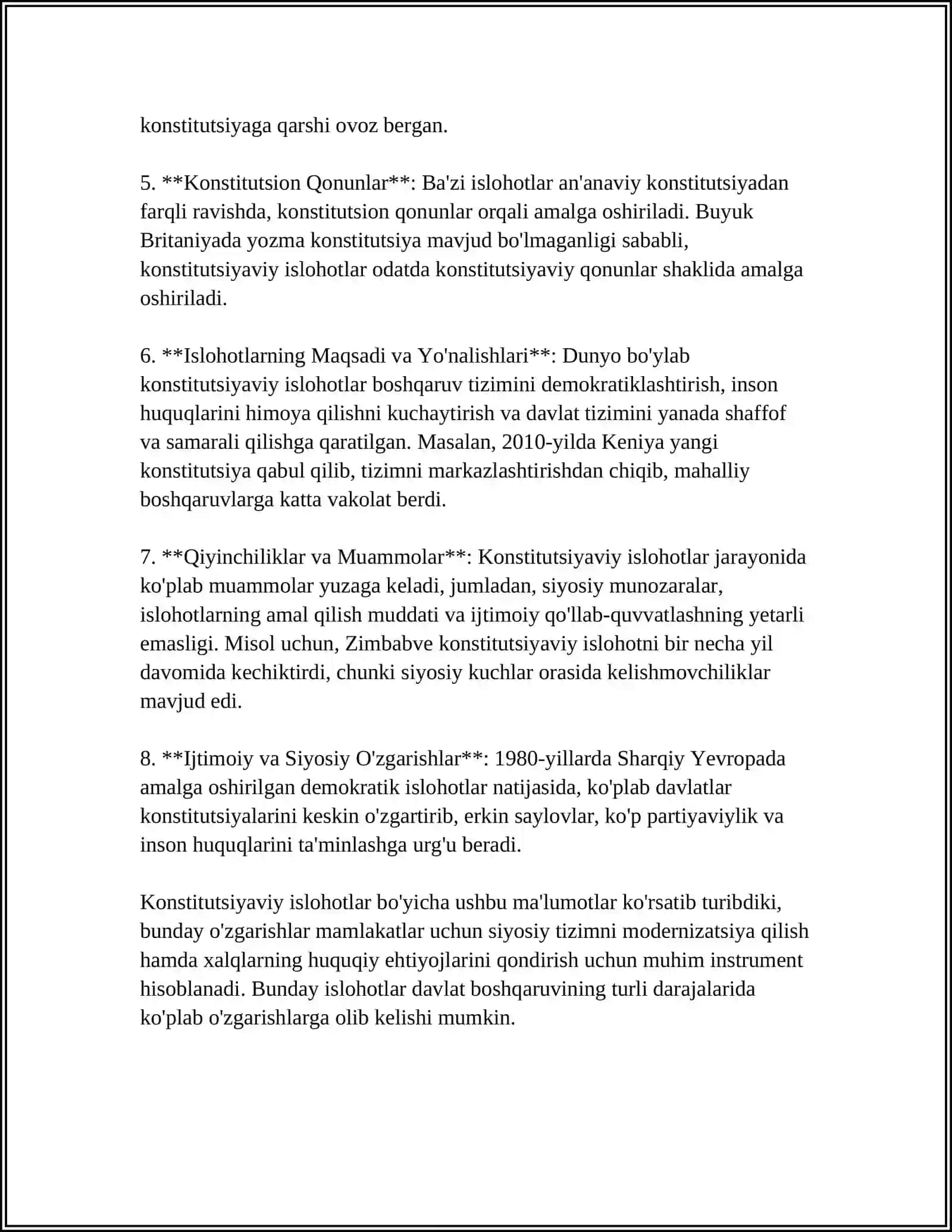 MUSTAQILLIK YILLARIDA DAVLAT BOSHQARUVI TIZIMIDA AMALGA OSHIRILGAN ISLOHATLAR 4