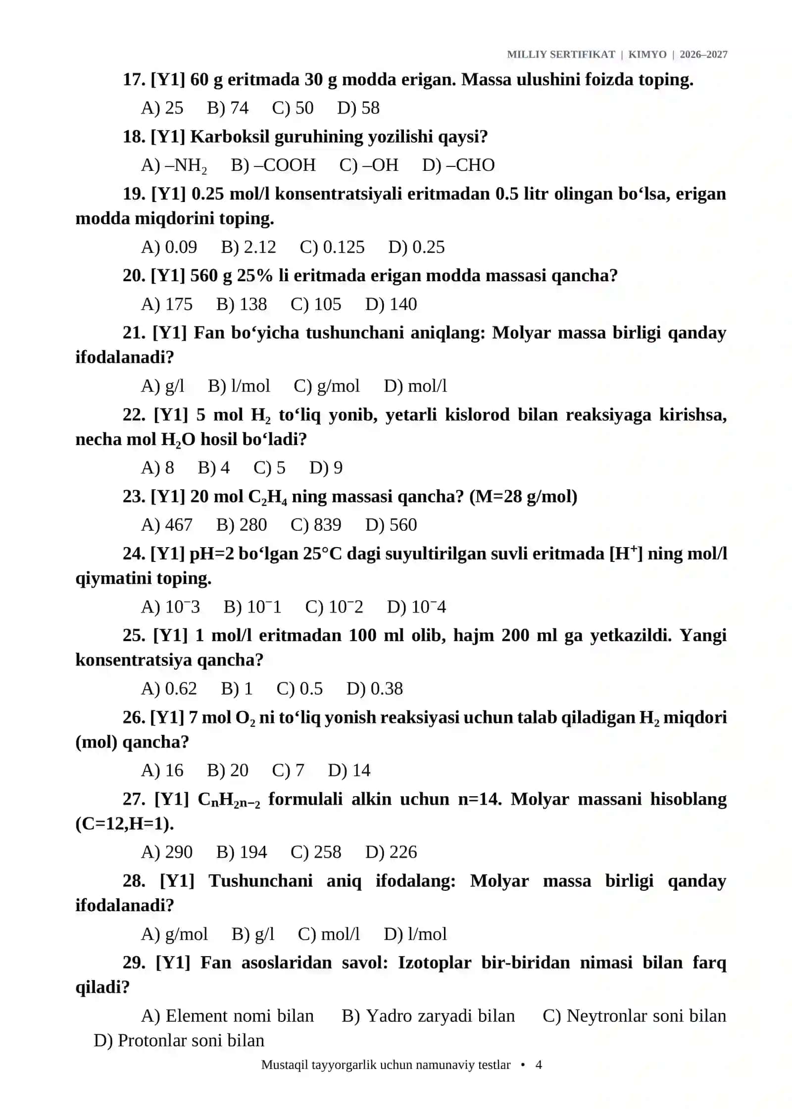 KIMYO/MILLIY SERTIFIKAT KIMYO 1000 TA TEST 2026-2027.docx 4