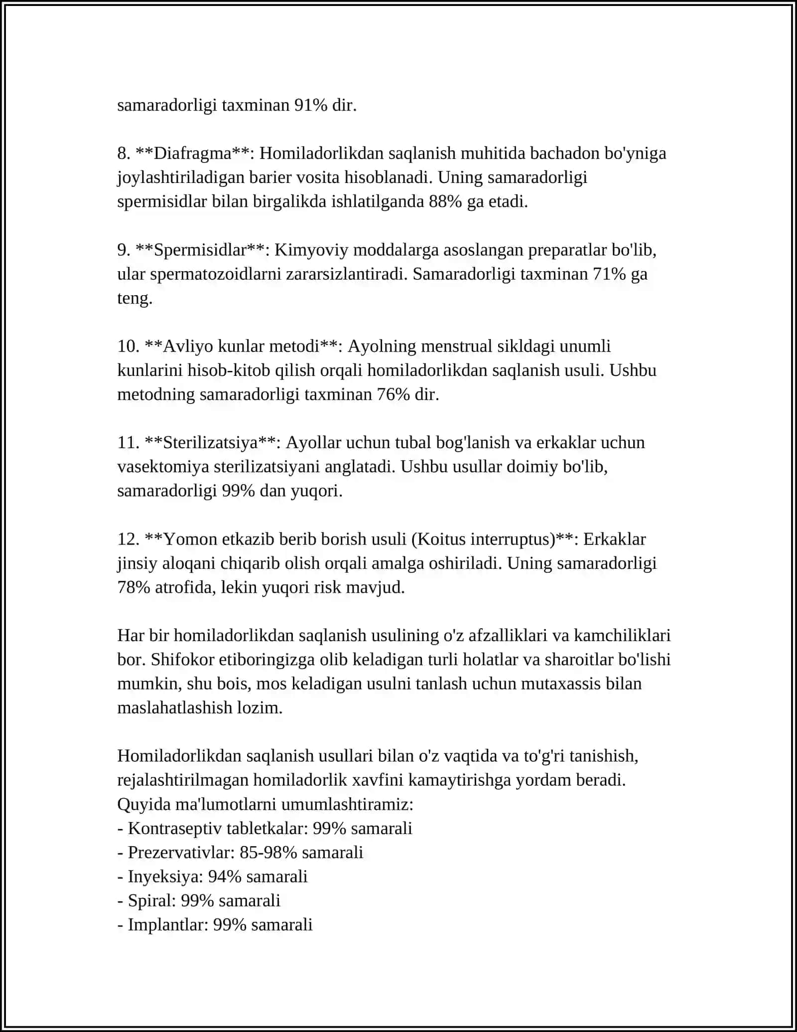 HOMILADORLIKDAN SAQLANISH HAQIDA UMUMIY TUSHUNCHALAR 4