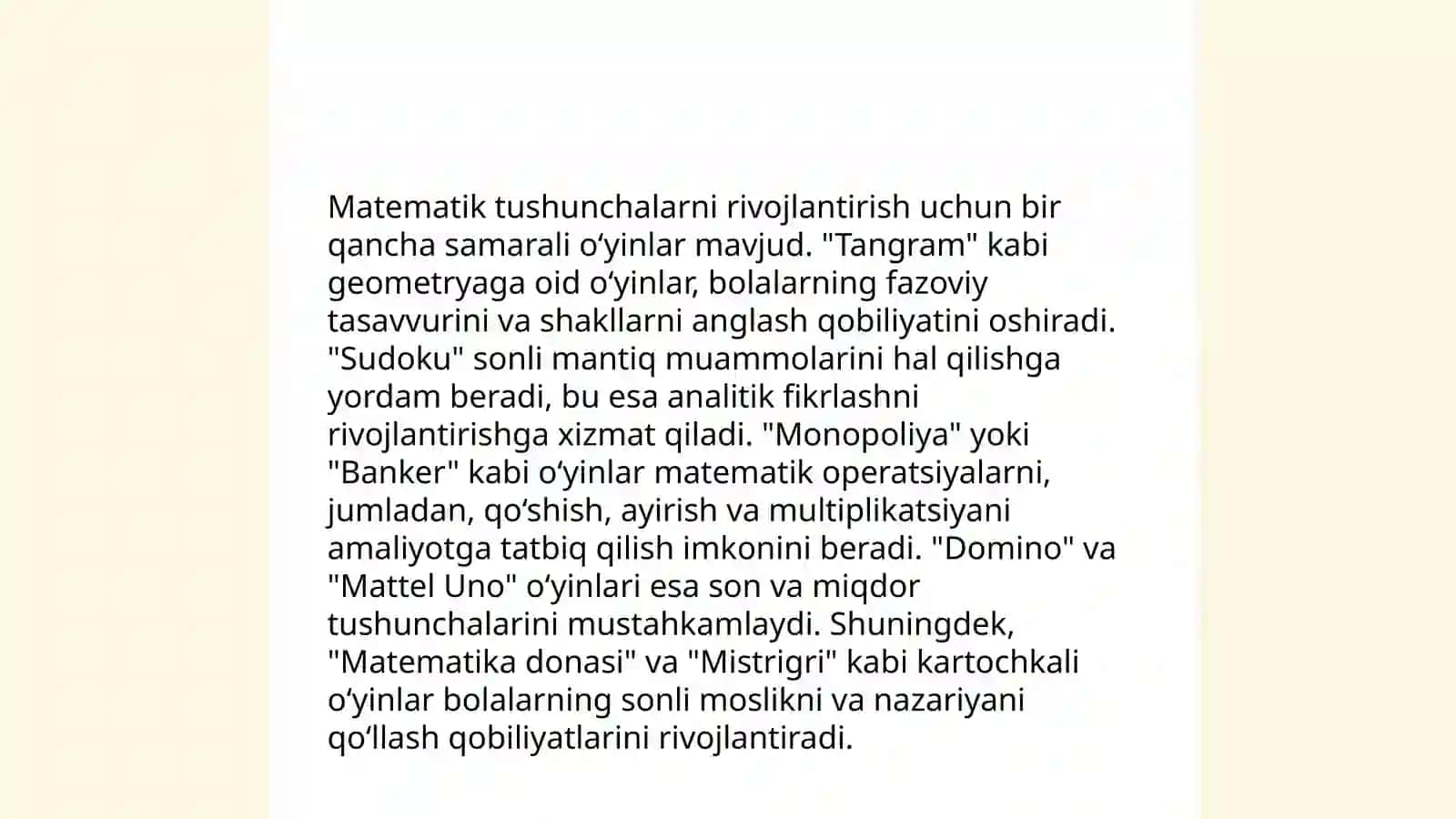 Boshlang'ich sinf óquvchilarining matematik tafakkurini rivojlantirish 4