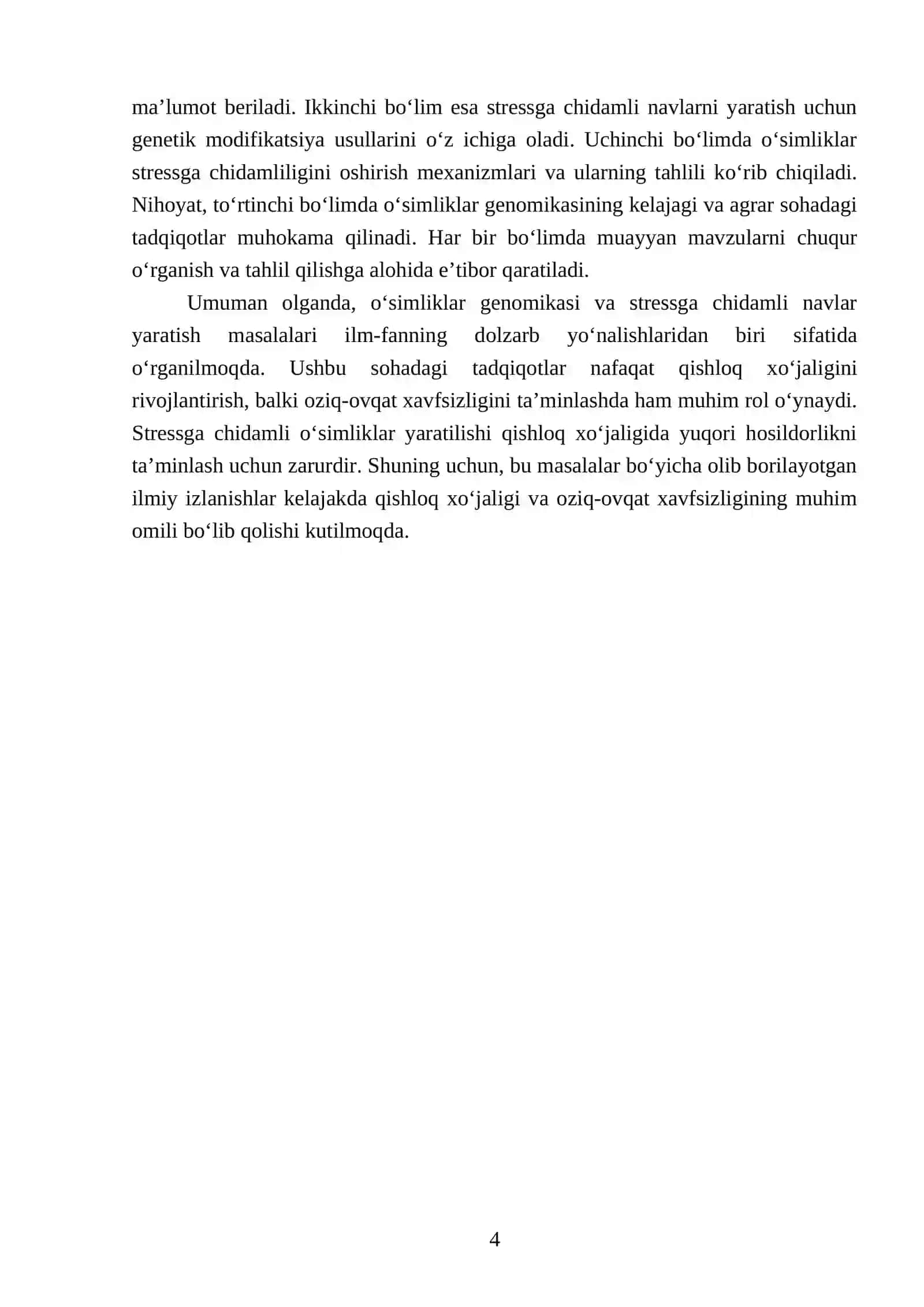 O'ZBEKISTON RESPUBLIKASI OLIY TA'LIM, FAN VA INNOVATSIYA VAZIRLIGI 4