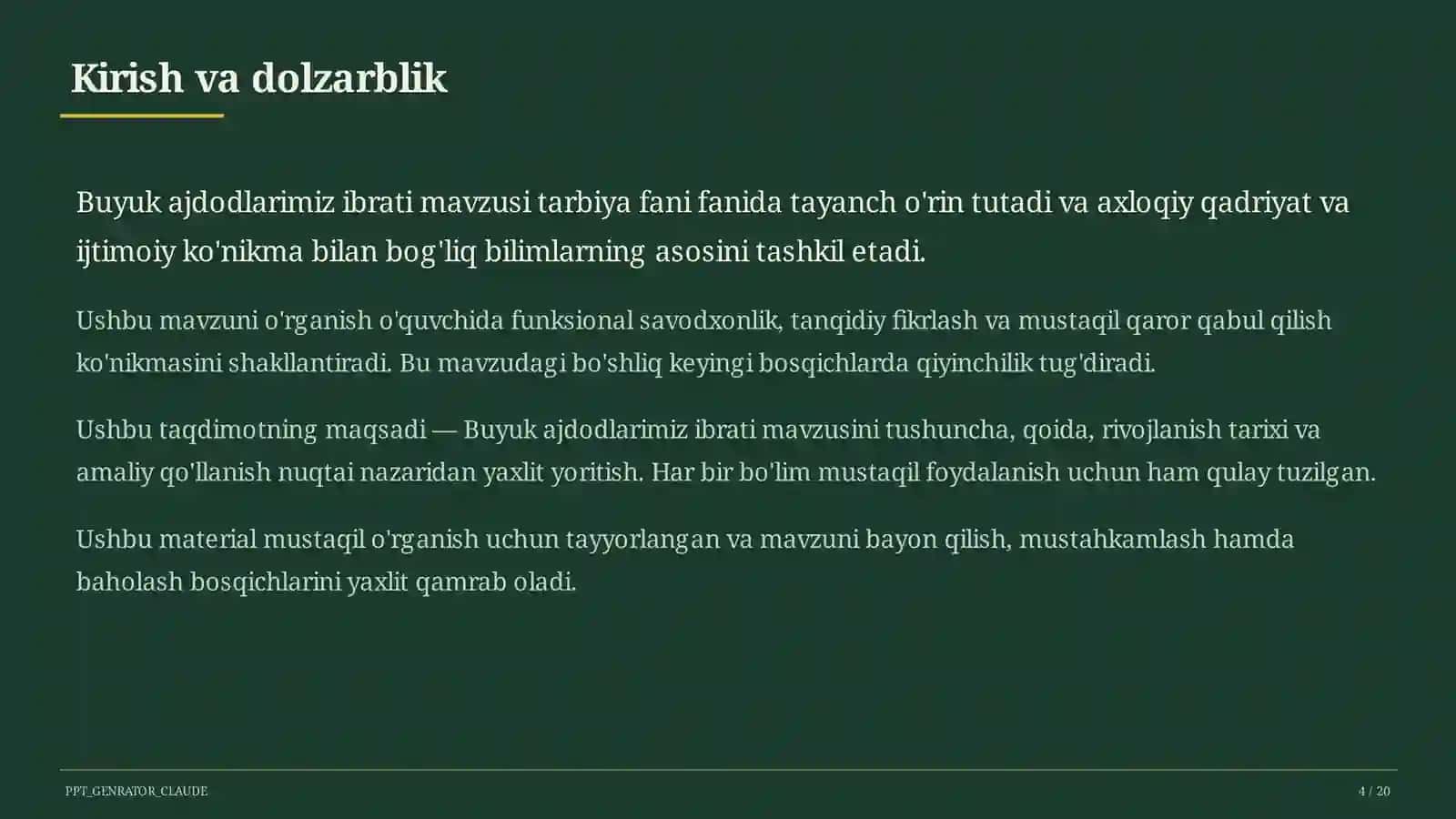 Buyuk ajdodlarimiz ibrati (6-sinf) 4