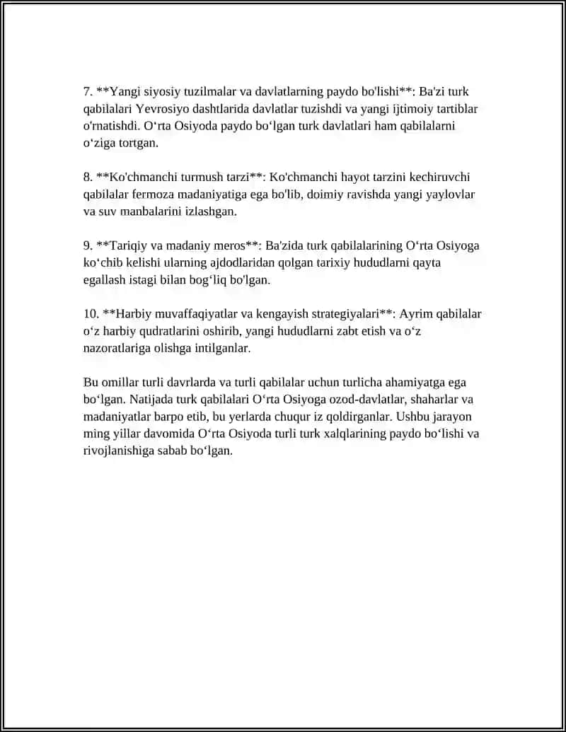 ORTA OSIYOGA TURKIY QABILALARNI KIRIB KELISHI VA XOQONLIKNI TASHKIL TOPISHI 4