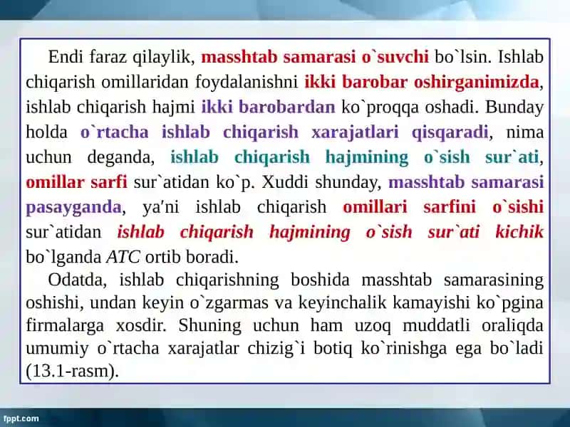 Uzoq muddatli oralikdagi muvozanat va tarmoq taklifi 4