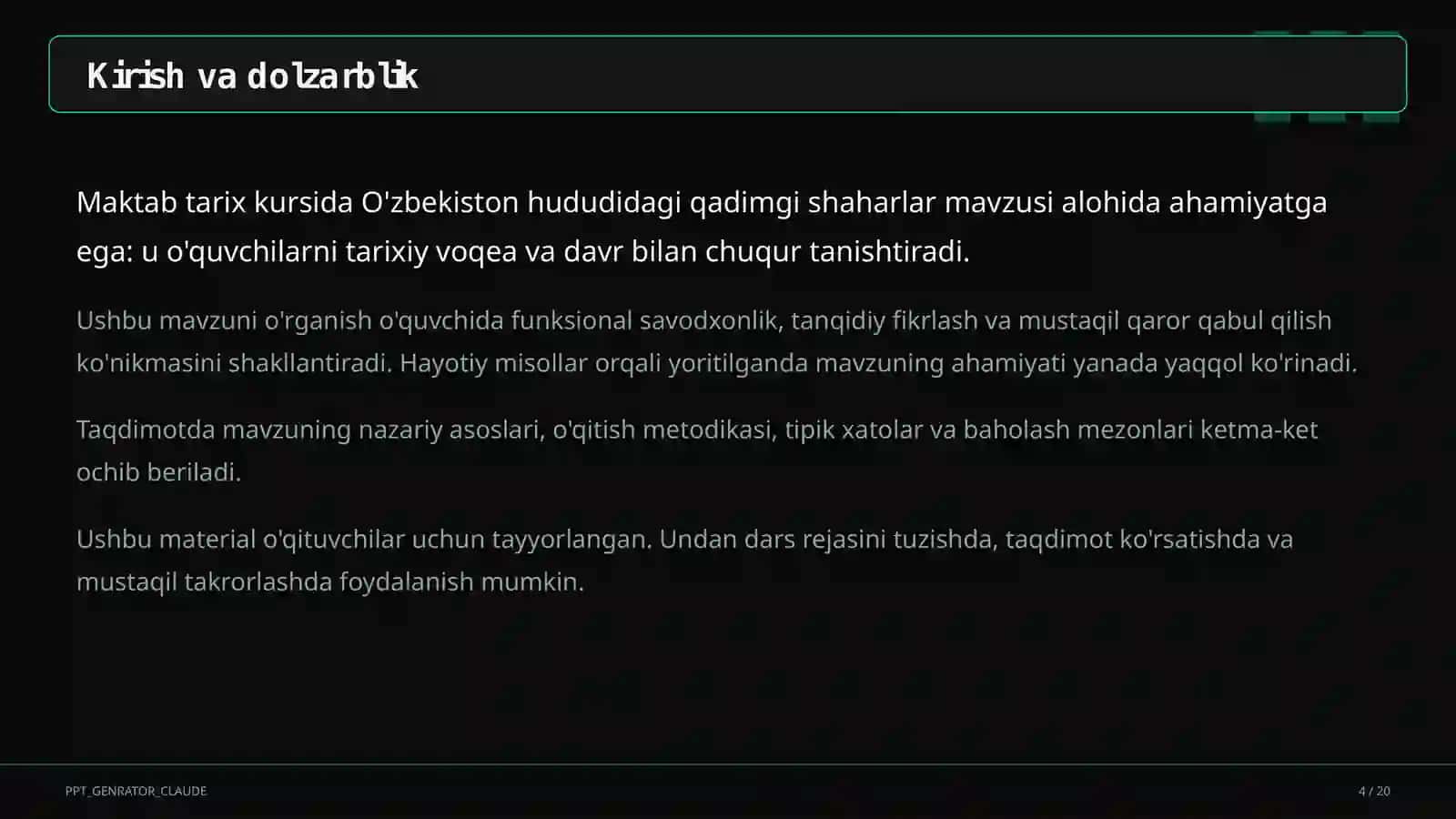 O'zbekiston hududidagi qadimgi shaharlar (5-sinf) 4