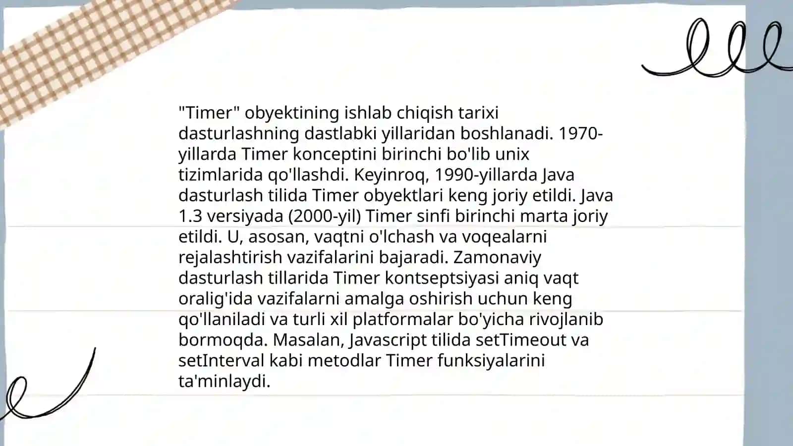 Timer obyekti va undan foydalanish 4