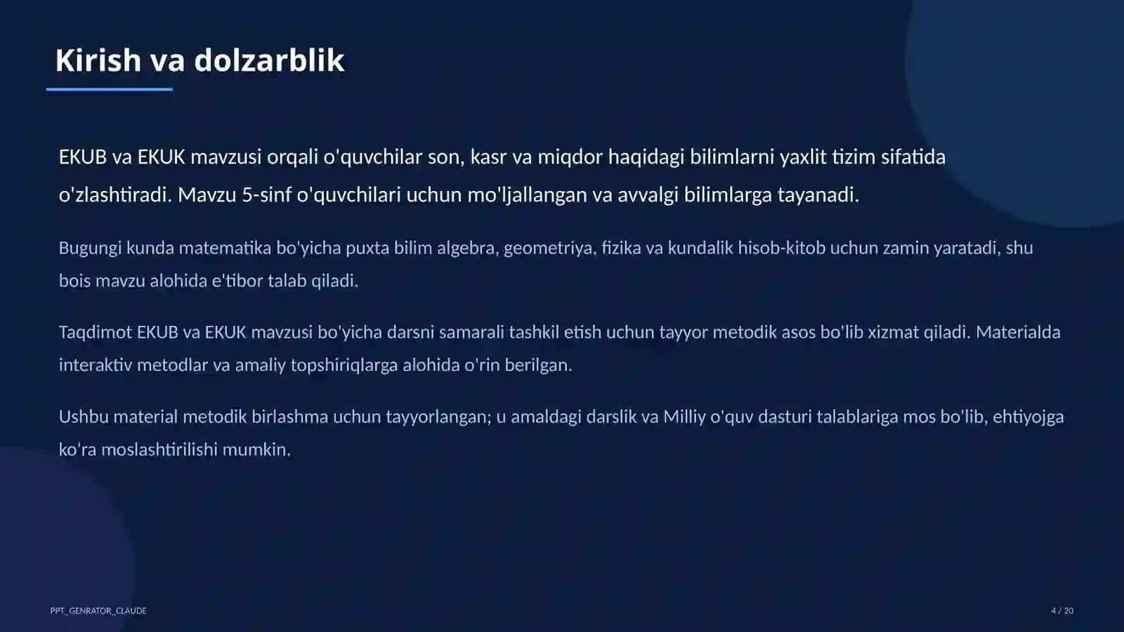 EKUB va EKUK (5-sinf) 4
