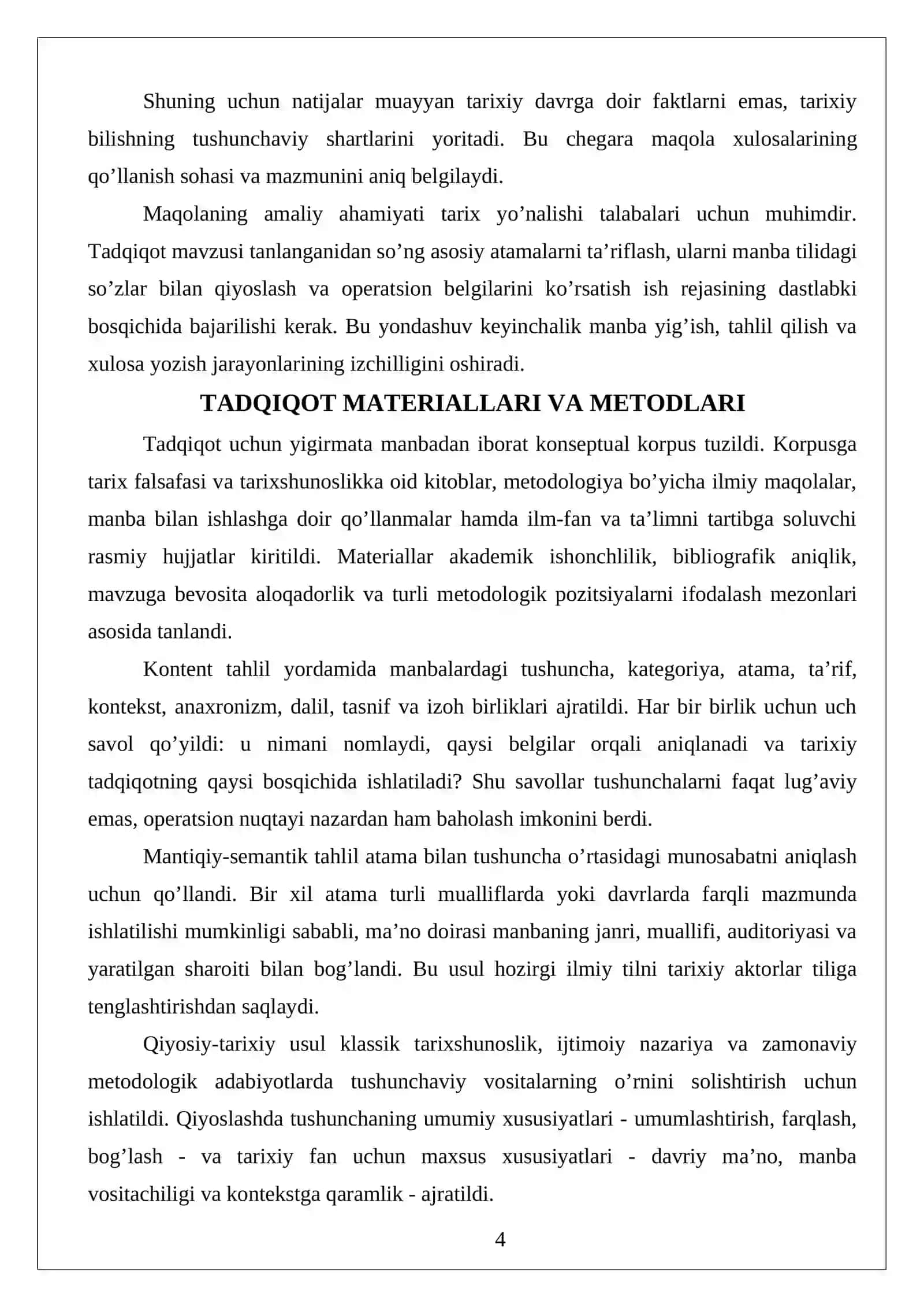 TUSHUNCHAVIY APPARAT TARIXIY TADQIQOTNING VOSITASI SIFATIDA maqola 4