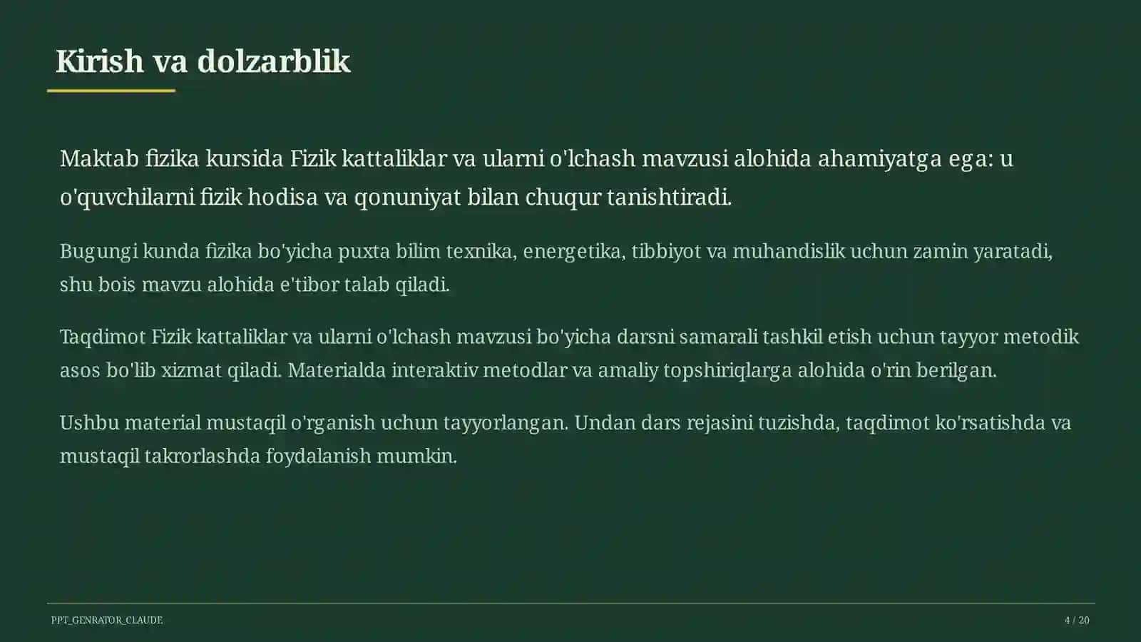 Fizik kattaliklar va ularni o'lchash (6-sinf) 4