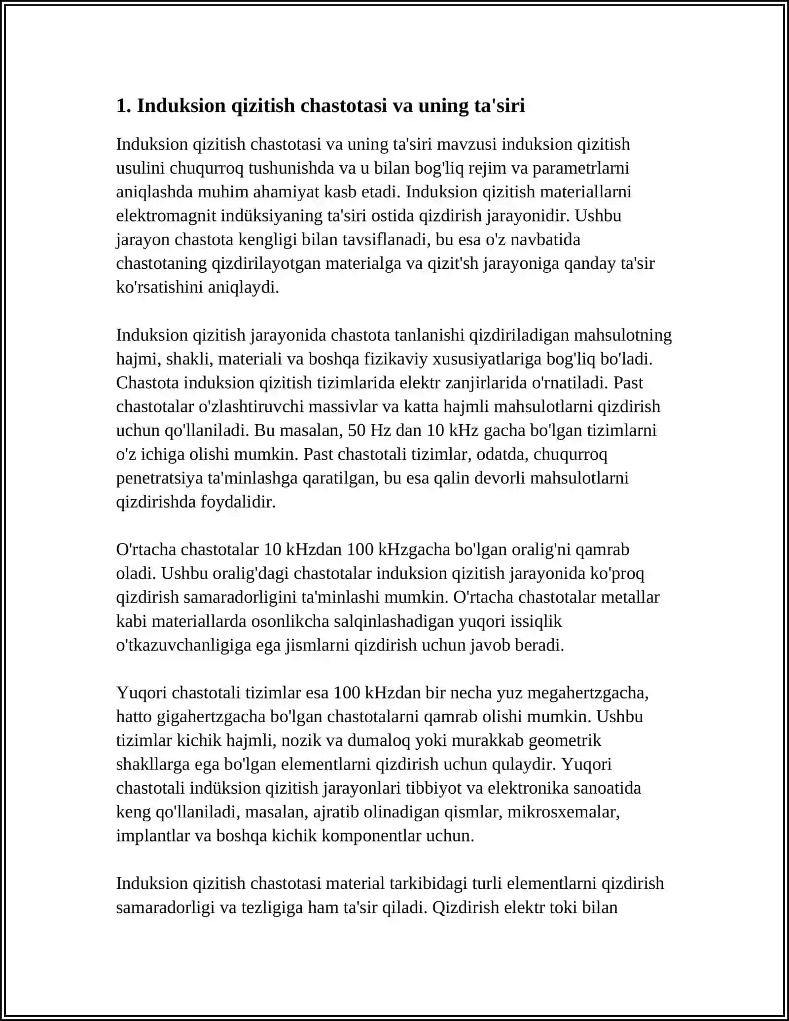 INDUKSION QIZITISH REJIM VA PARAMETRLARI 4