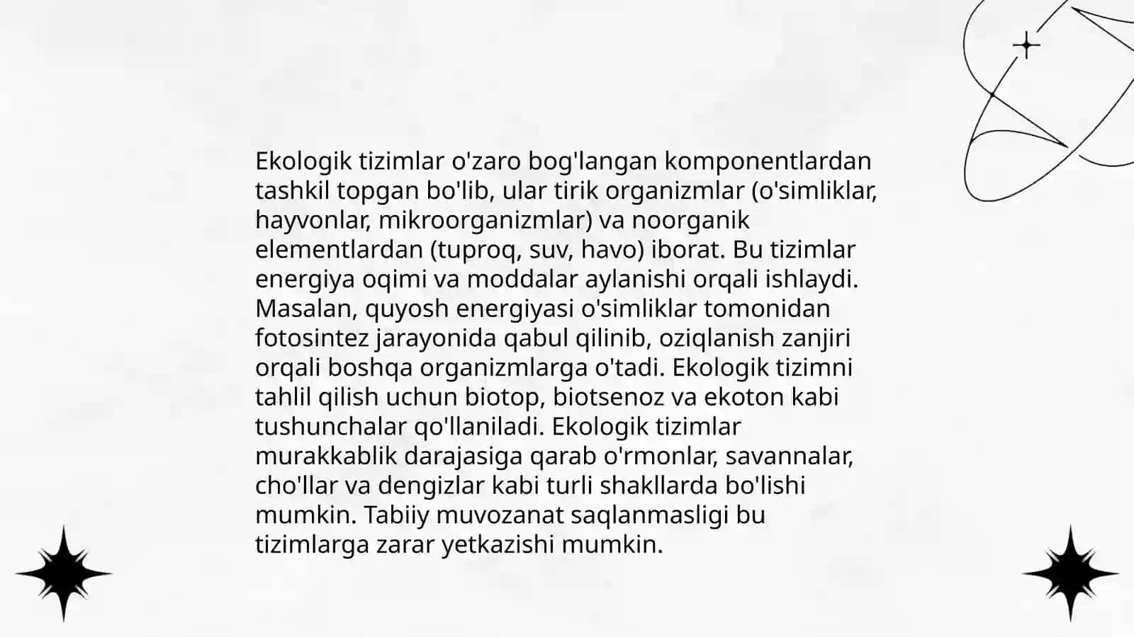 Ekologik tizimlar va ularning xususiyatlari 4