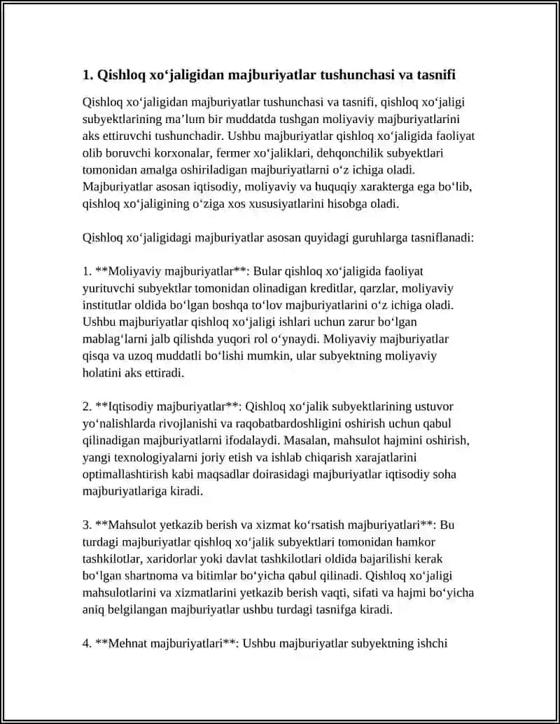 Qishloq xoʻjaligidan majburiyatlar tushunchasi va tasnifi 4