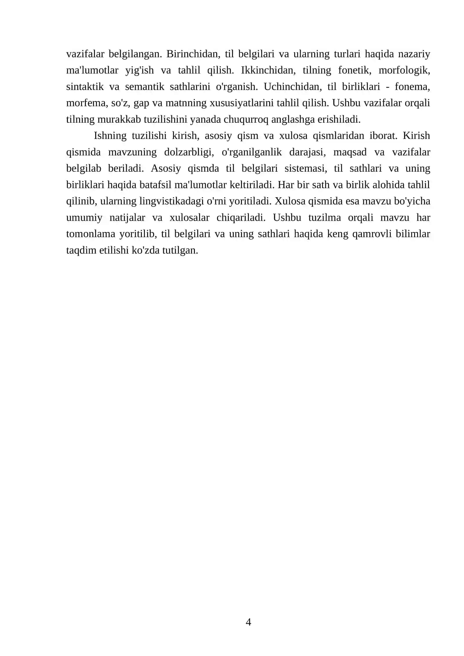 Til belgilari sistemasi.Til sathlari va uning birliklari 4
