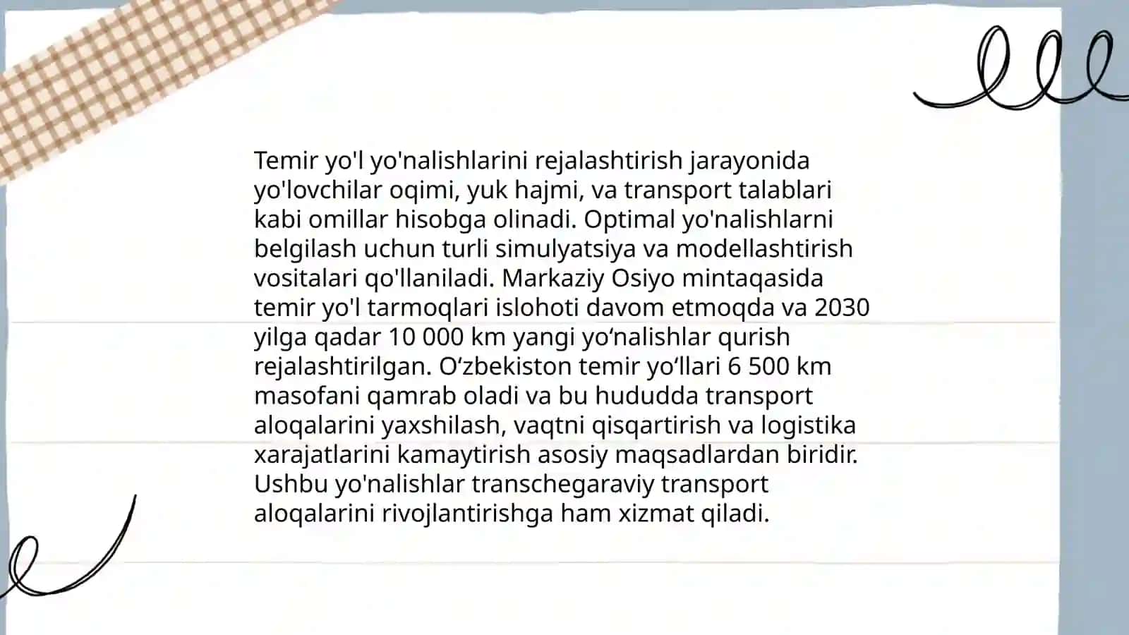 Temir yo'l tarmoqlarini loyihalash va boshqarish 4