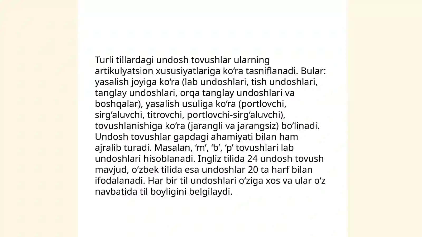 Turli tillardagi fonetik hodisalar va ularning òxshash va farqli xususiyatlari 4
