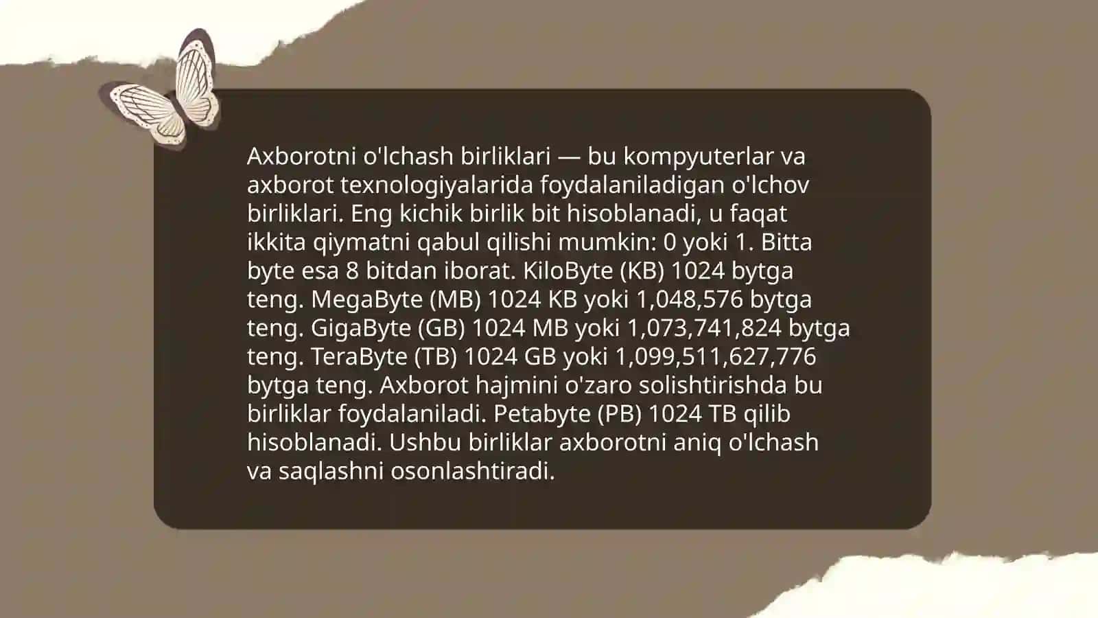 Axborotlarni ólchash va tasvirlash 4