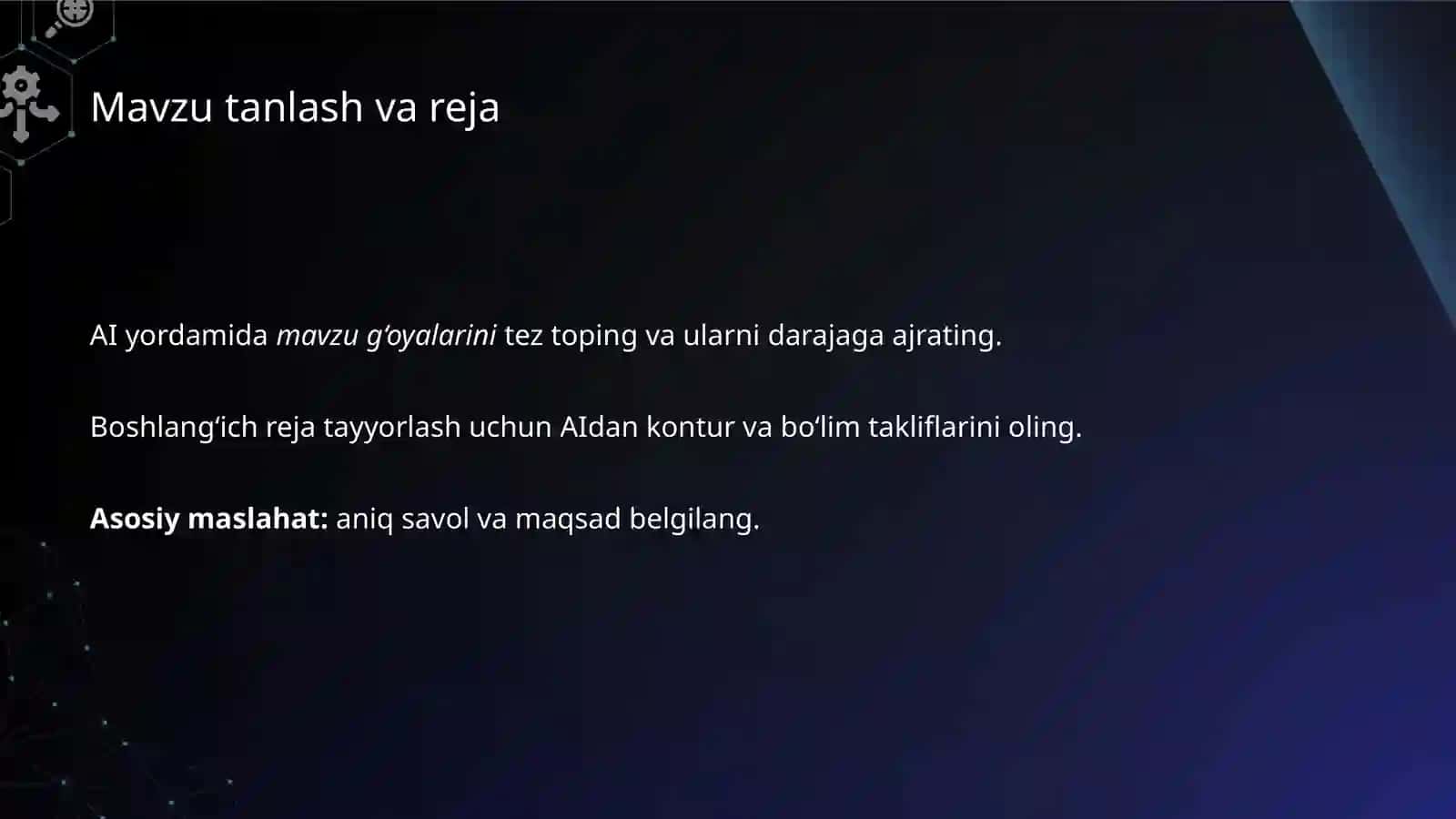 Talabalar uchun AI | Referat, Kurs ishi va Prezentatsiyani Oson Tayyorlash 4