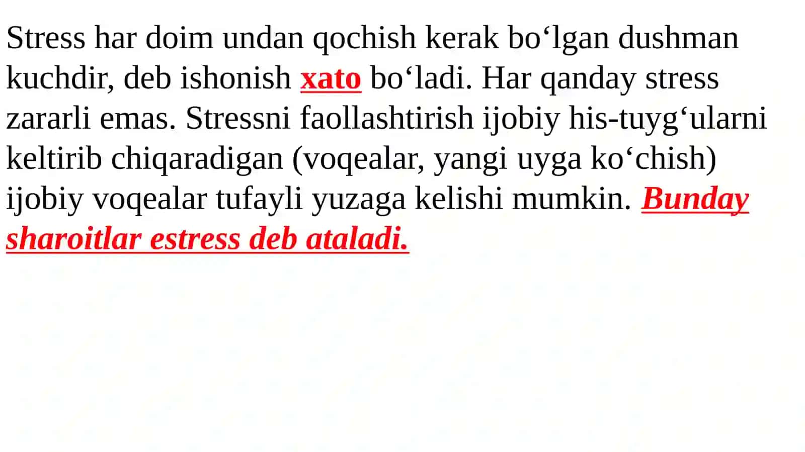 STRESSNI O‘RGANISH TARIXI VA UNING TA’RIFI 4