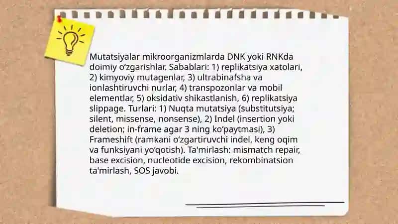 Mikroorganizmlarning oʻzgaruvchanligi va irsiyati 4