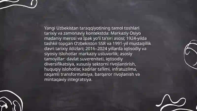 Uchunchi Renessans yangi Uzbekistan taraqqiyotining tamol toshi 4