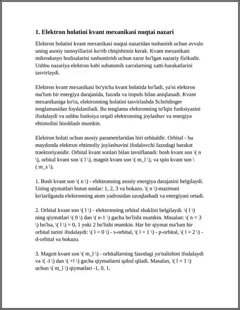 ATOMDA ELEKTRONNING HOLATI 4